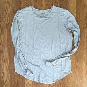 Vince Light Gray Crewneck Long-Sleeve Tee